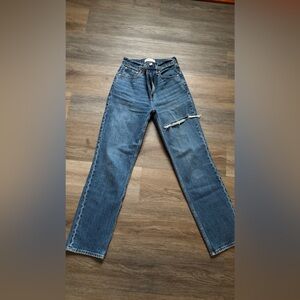 Abercrombie 90’s straight ultra high rise jeans size 25 dark blue denim LIKE NEW